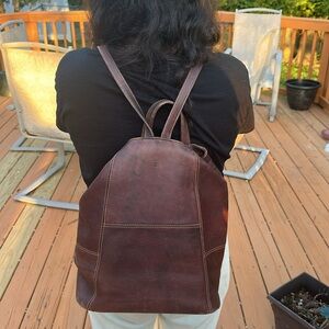 FRYE Brown Leather Vintage Backpack Sling Bag Purse